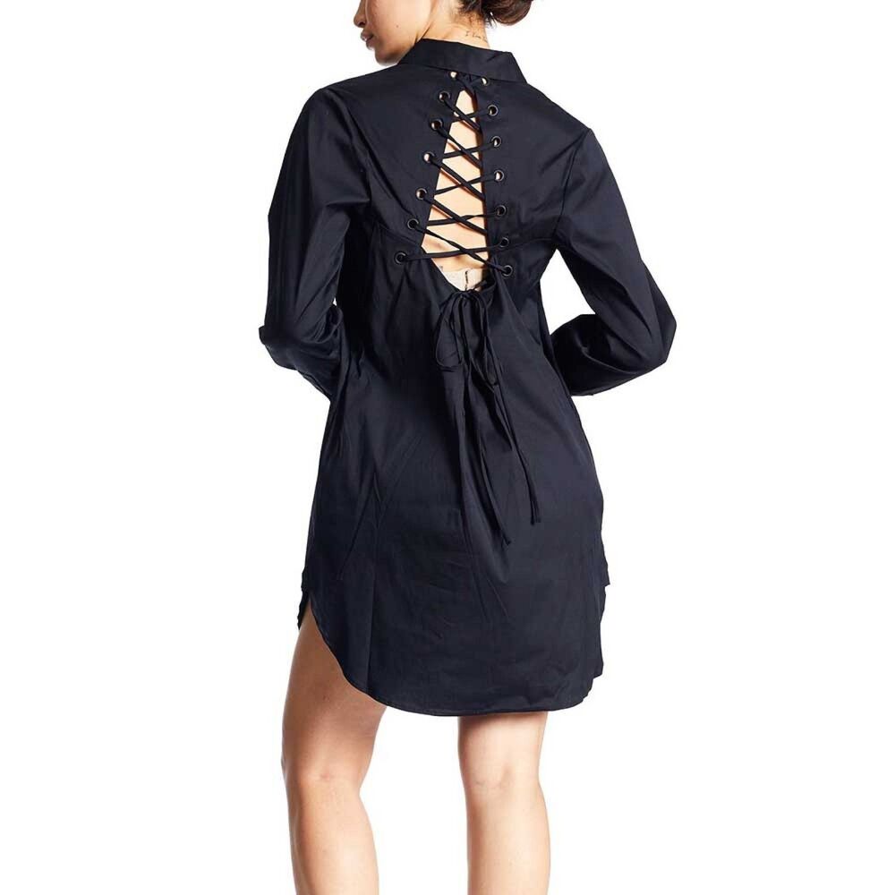 NWOT Kendall + Kylie Laced Back Long Sleeve Shirtdress